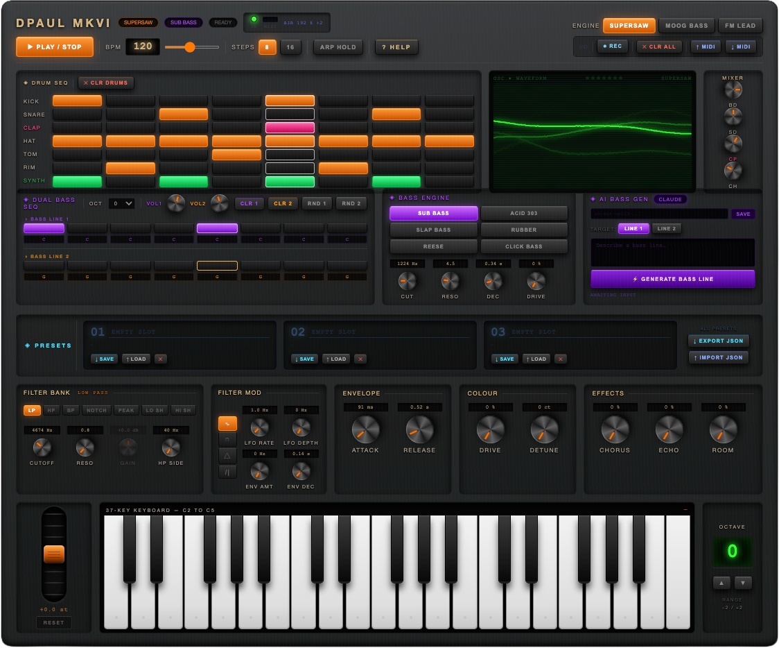 DP-ONE MKVI running on screen